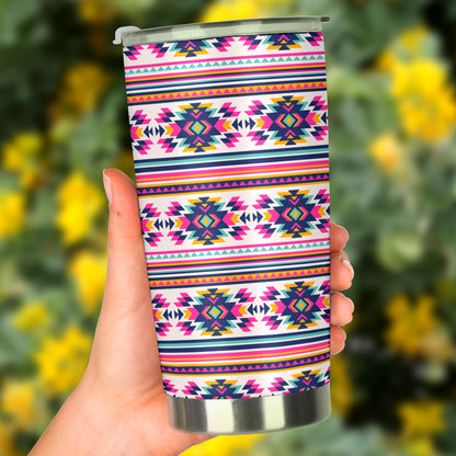 Indian Navajo Neon Themed Design Print Tumbler