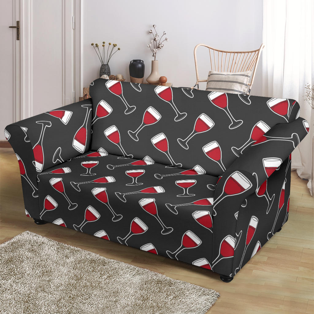 Wine Print Design LKS308 Loveseat Couch Slipcover