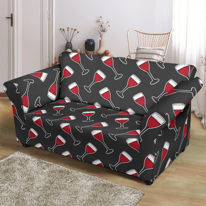 Wine Print Design LKS308 Loveseat Couch Slipcover