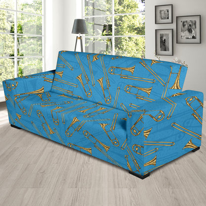 Trombone Pattern Print Design 01 Sofa Slipcover