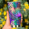 Neon Flower Tropical Palm Leaves Tumbler