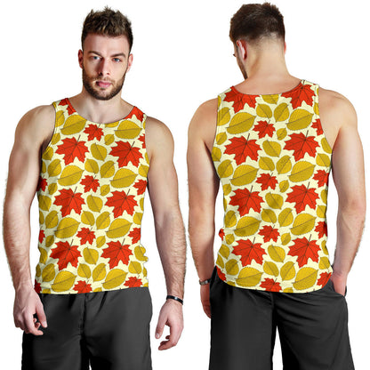 Elm Maple Leave Print Pattern Men Tank Top