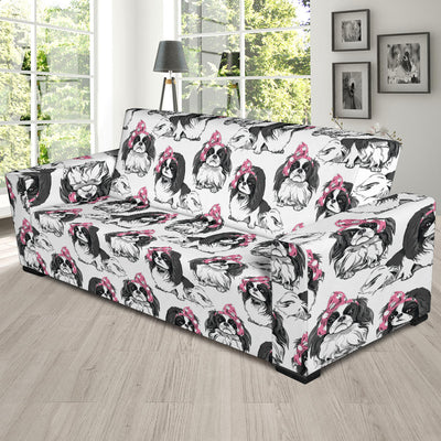 Japanese Chin Pattern Print Design 01 Sofa Slipcover