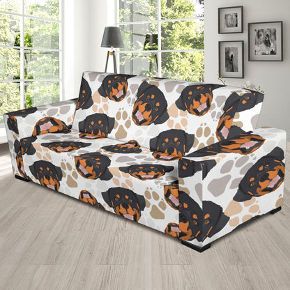 Rottweiler Pattern Print Design A03 Sofa Slipcover