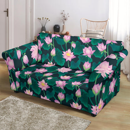 Water Lily Print Design LKS302 Loveseat Couch Slipcover