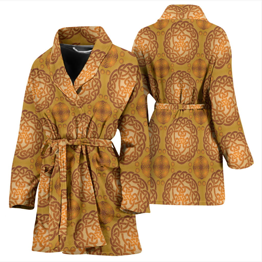 Celtic Pattern Print Design 01 Women Bathrobe