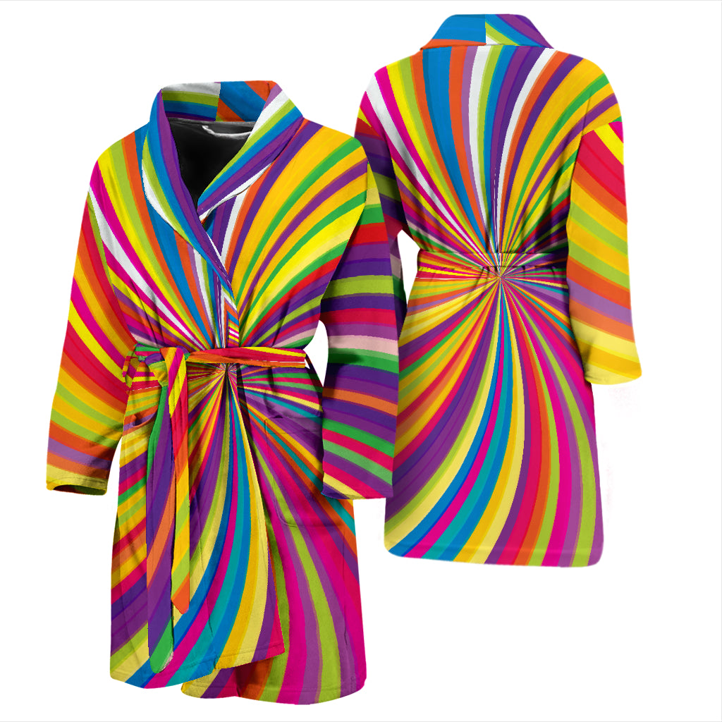Vortex Print Design LKS301 Men Bathrobe