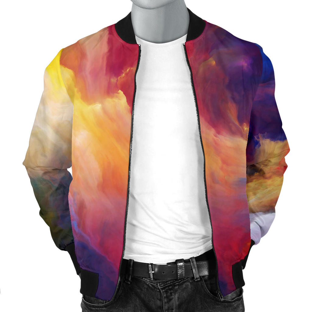 Vortex Twist Swirl Water Color Design Men Bomber Jacket