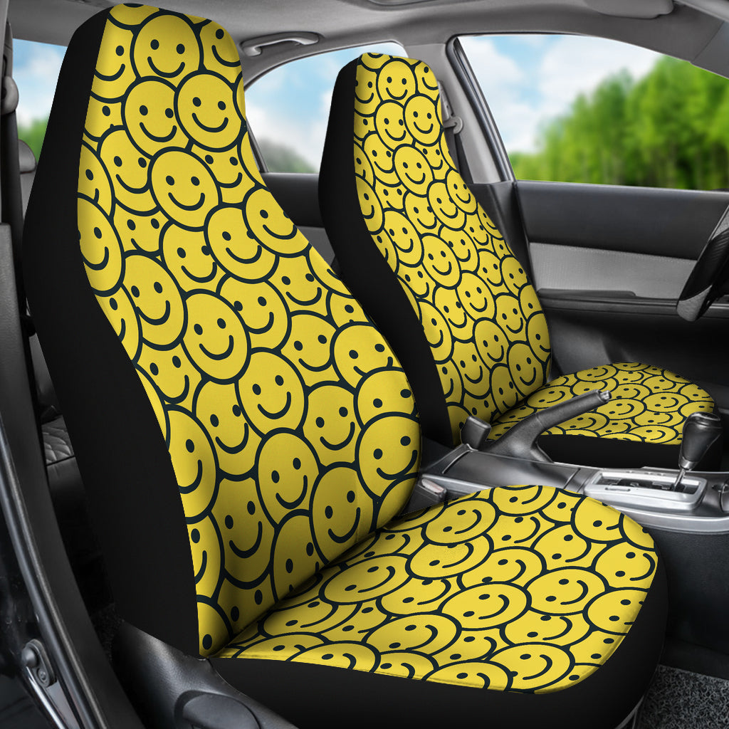 Smiley Face Emoji Print Design LKS302 Car Seat Covers