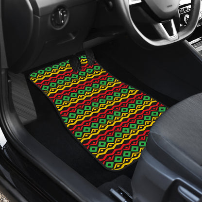 Rasta Reggae Color Themed Car Floor Mats Front Back