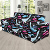 Manatee Pattern Print Design 02 Sofa Slipcover