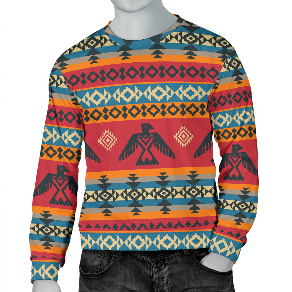 Eagles Native American Design Men Long Sleeve Sweatshirt