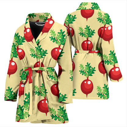 Radish Pattern Print Design A02 Women Bathrobe