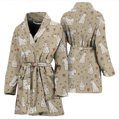 Scottish Terriers Print Design LKS3017 Women Bathrobe