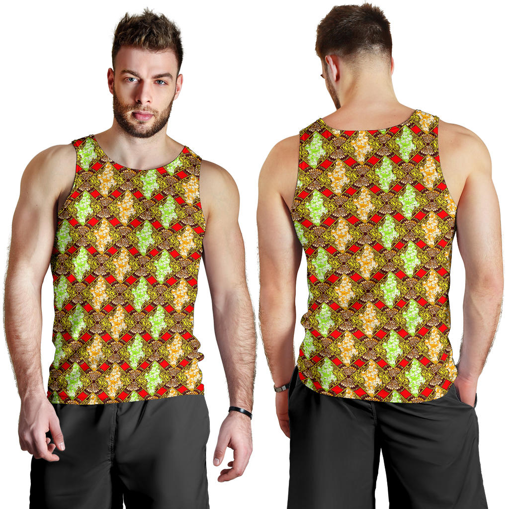 African Classic Print Pattern Men Tank Top