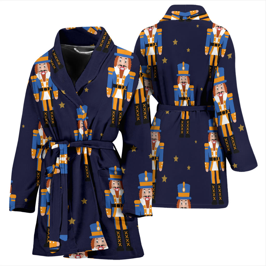 Nutcracker Pattern Print Design A04 Women Bathrobe