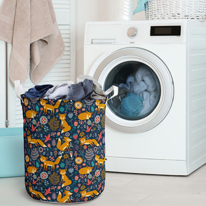 Fox Cute Jungle Print Pattern Laundry Basket