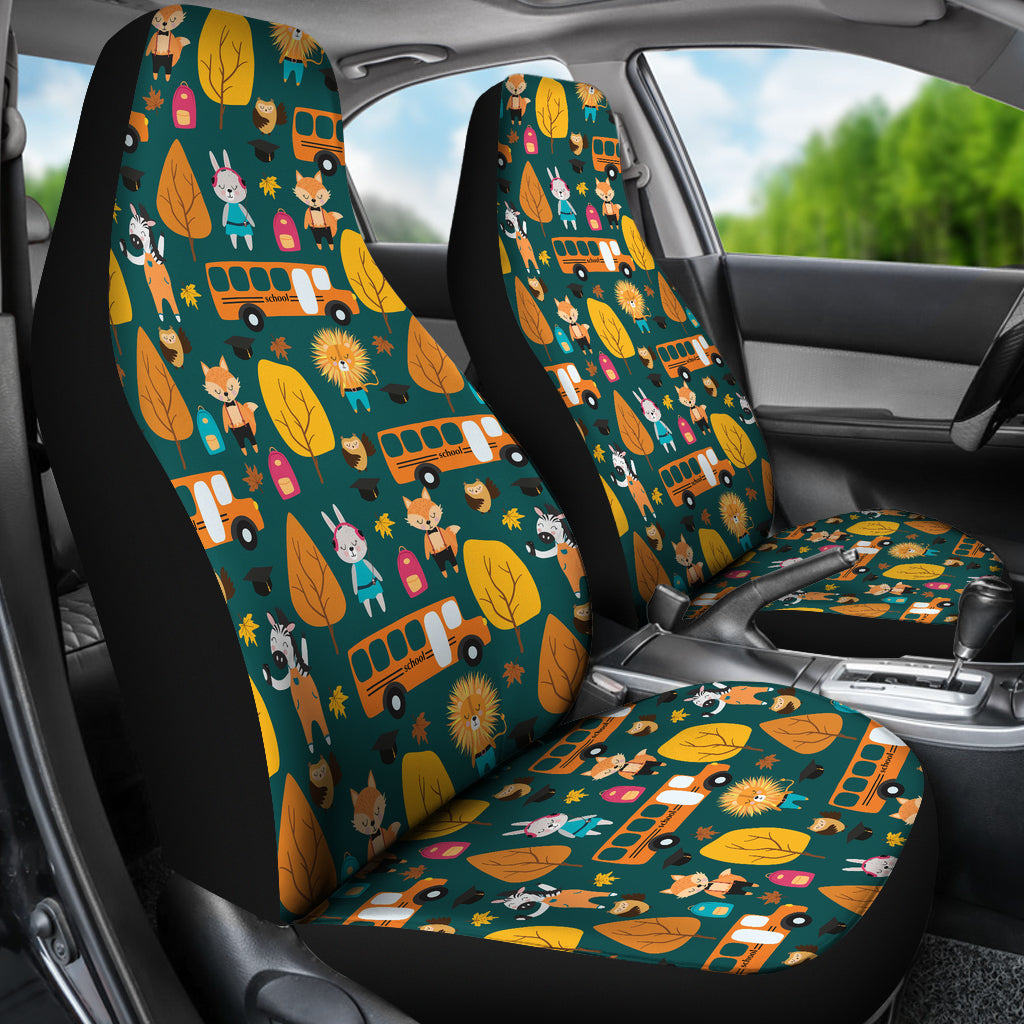 School Bus Print Design LKS309 Car Seat Covers