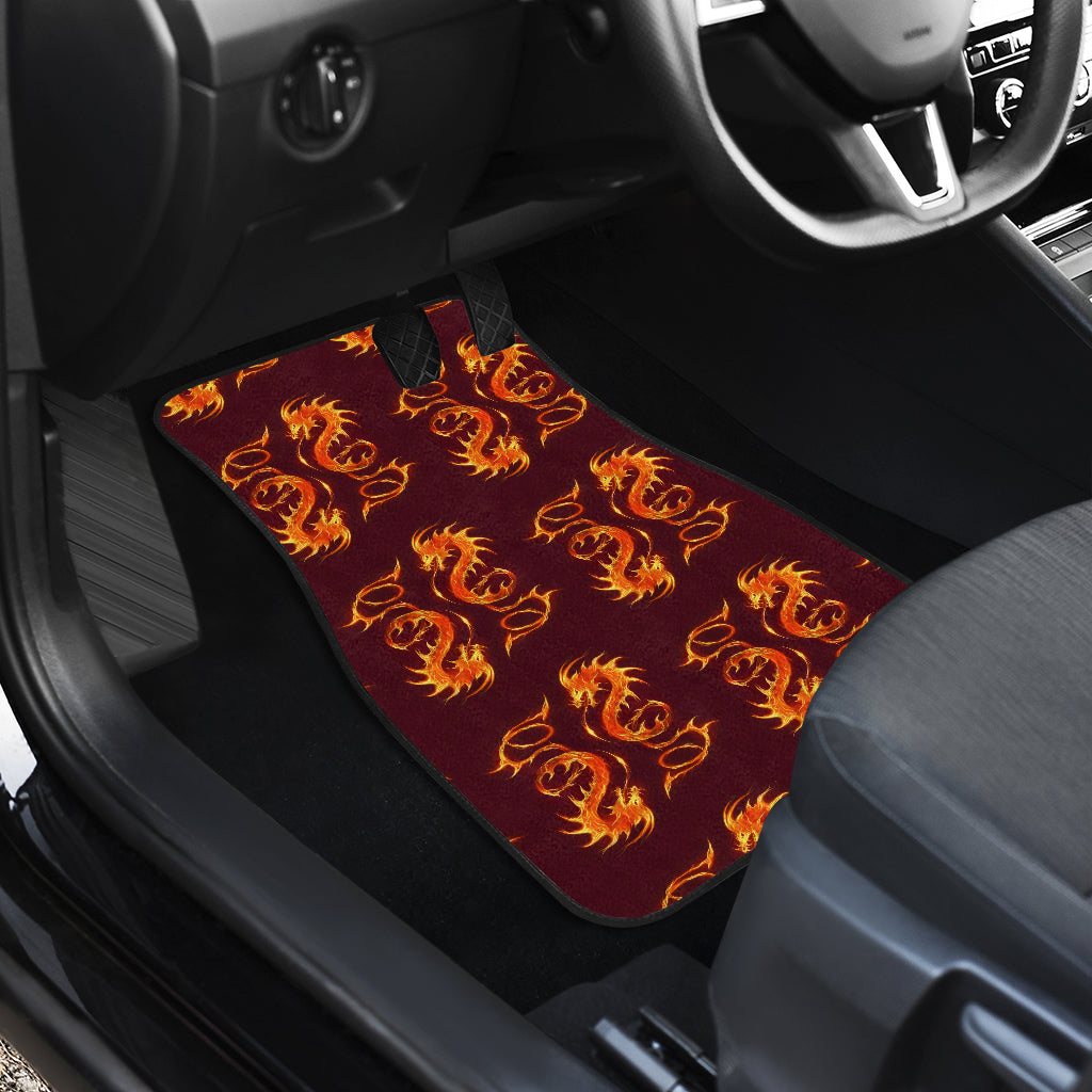 Dragons Fire Design Car Floor Mats Front Back