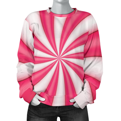 Vortex Twist Swirl Candy Print Women Long Sleeve Sweatshirt