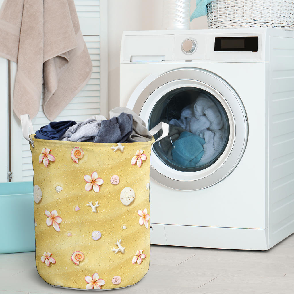 Beach Theme Print Laundry Basket