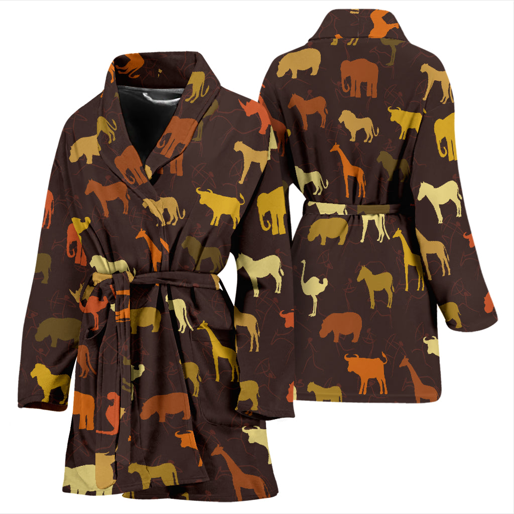 Safari Animal Print Design LKS301 Women Bathrobe
