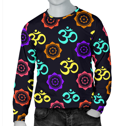 Chakra OM Print Pattern Men Long Sleeve Sweatshirt