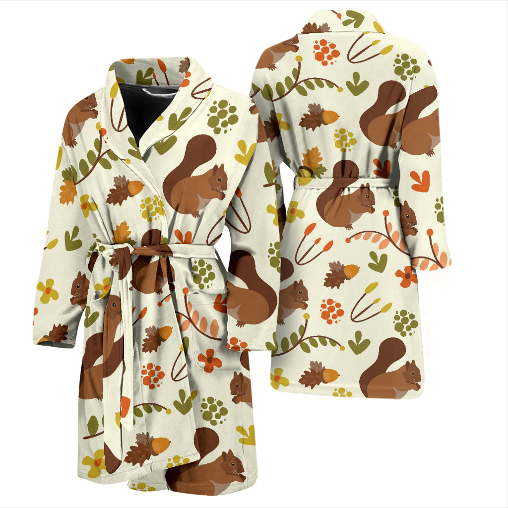 Squirrel Print Design LKS3010 Men Bathrobe