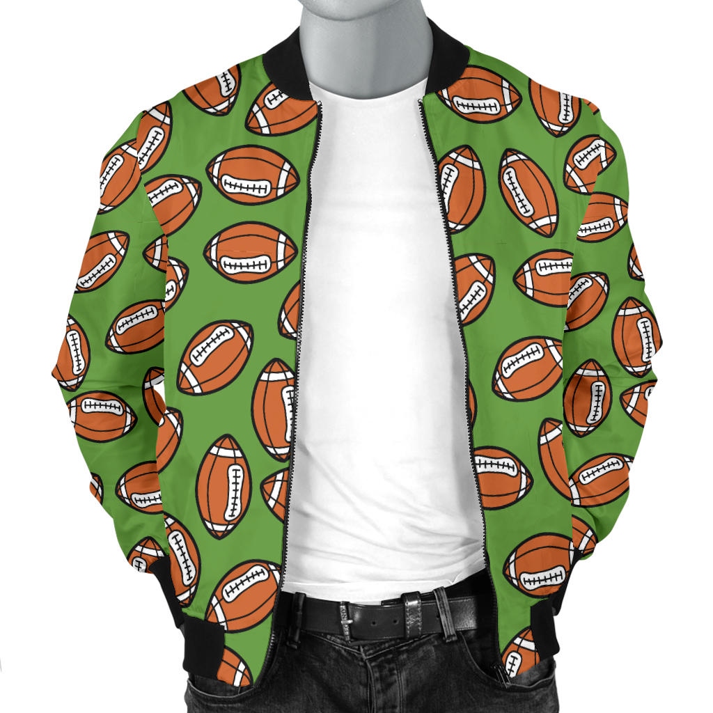 American Football on Green Design Men Bomber Jacket