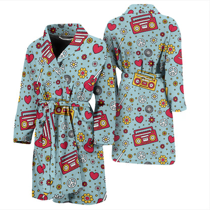 Hippie Print Design LKS307 Men Bathrobe