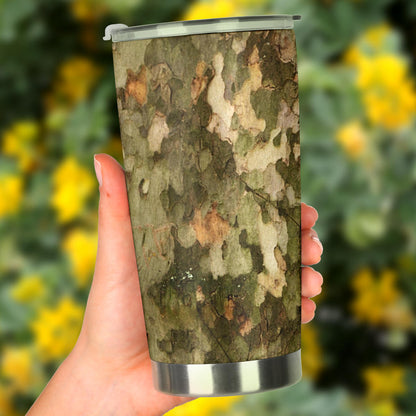 Camo Realistic Tree Texture Print Tumbler
