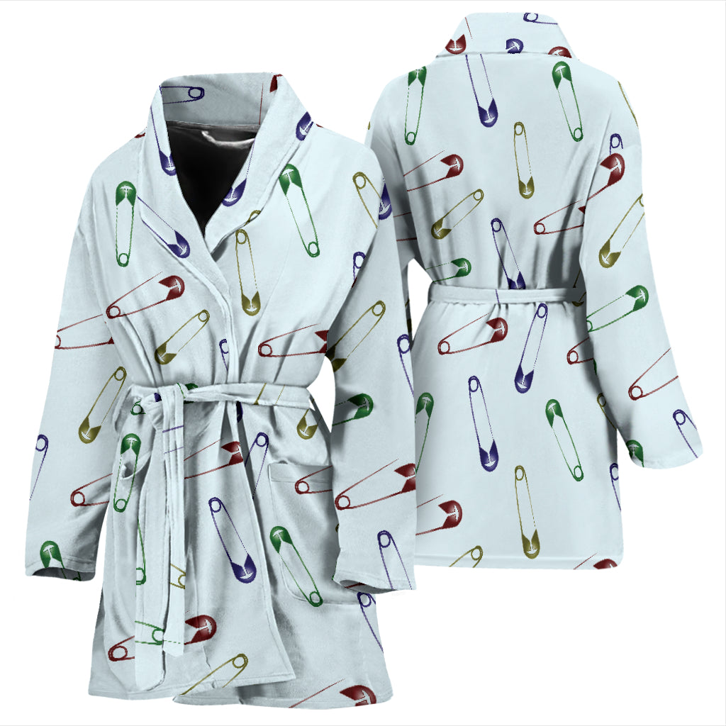 Safety Pin Print Design LKS303 Women Bathrobe