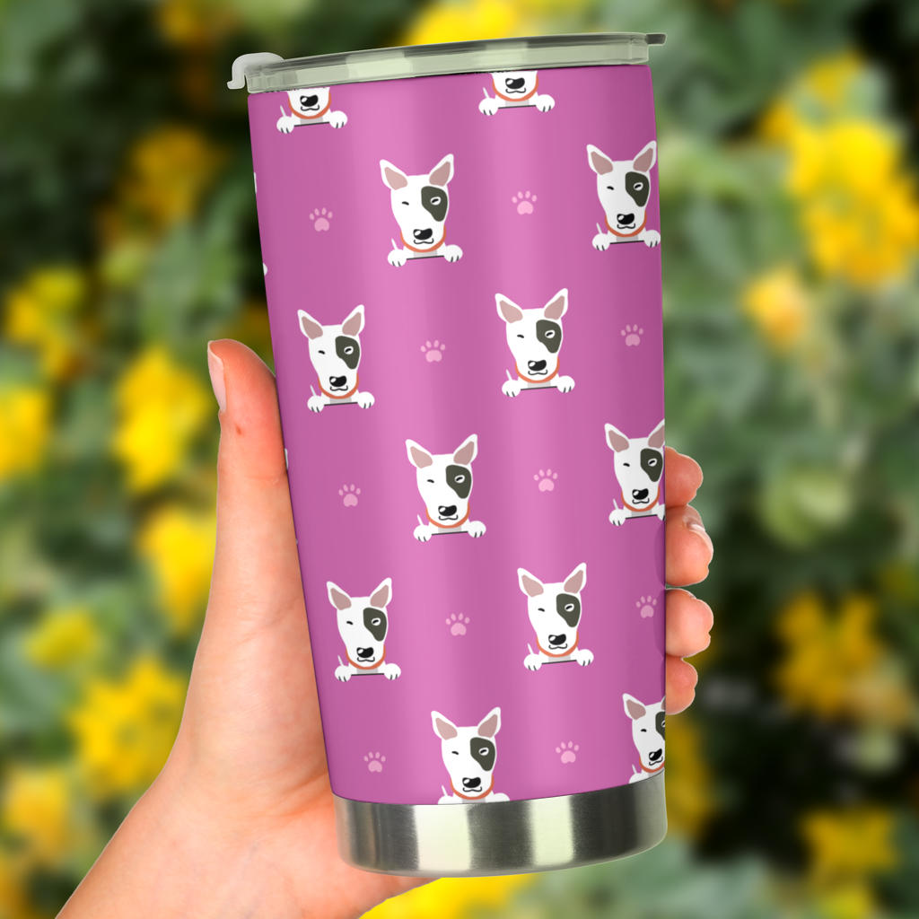 Bull Terrier Happy Print Pattern Tumbler