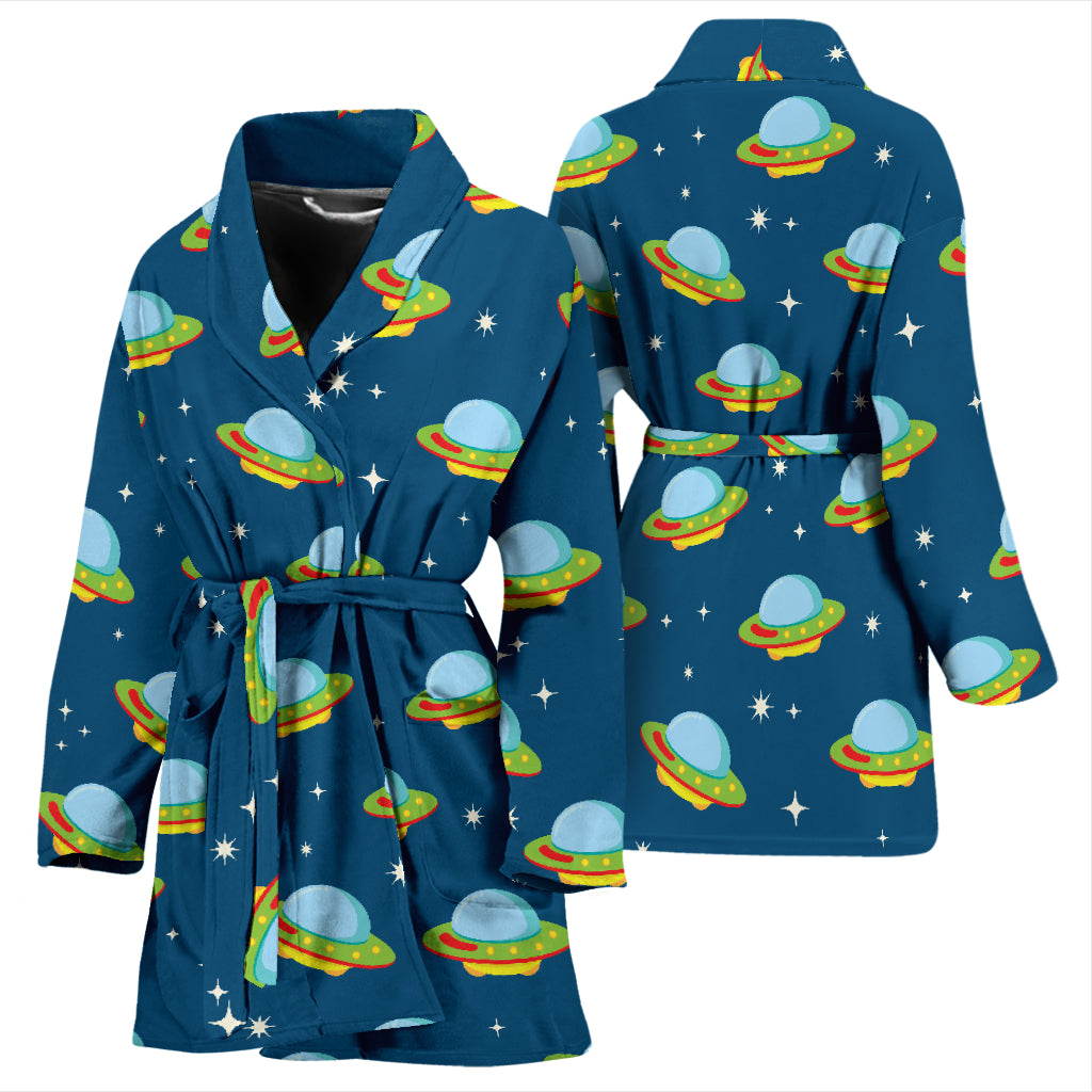 UFO Print Design LKS305 Women Bathrobe