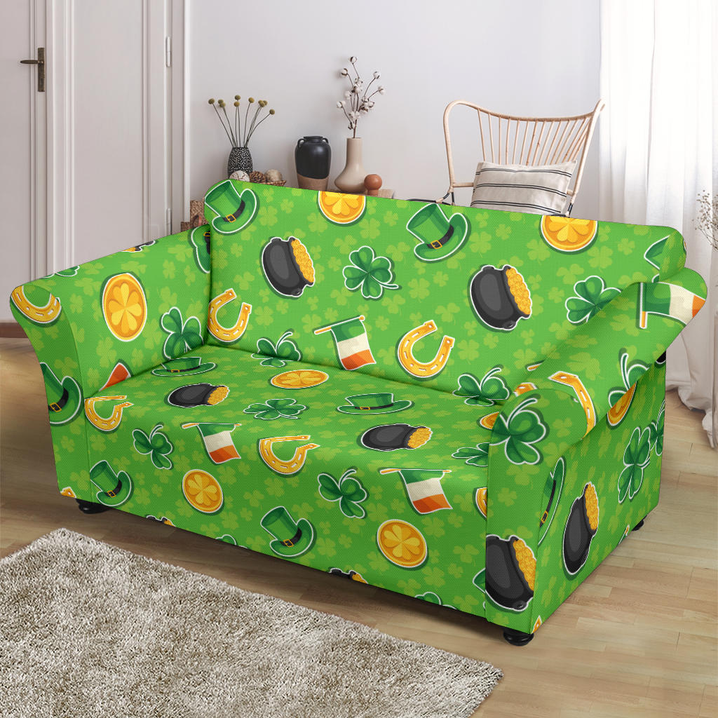 Shamrock Saint Patrick's Day Print Design LKS302 Loveseat Couch Slipcover