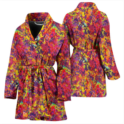 Splatter Print Design LKS303 Women Bathrobe
