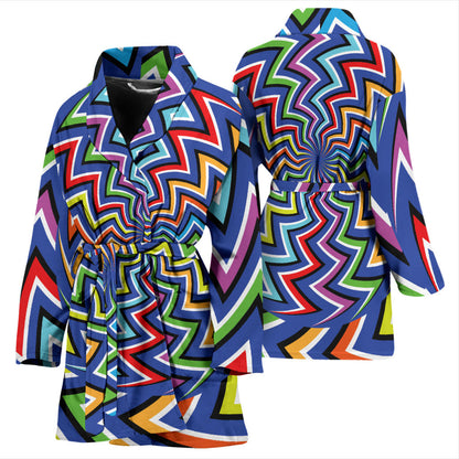 Optical illusion Pattern Print Design A02 Women Bathrobe