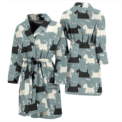 Scottish Terriers Print Design LKS301 Men Bathrobe