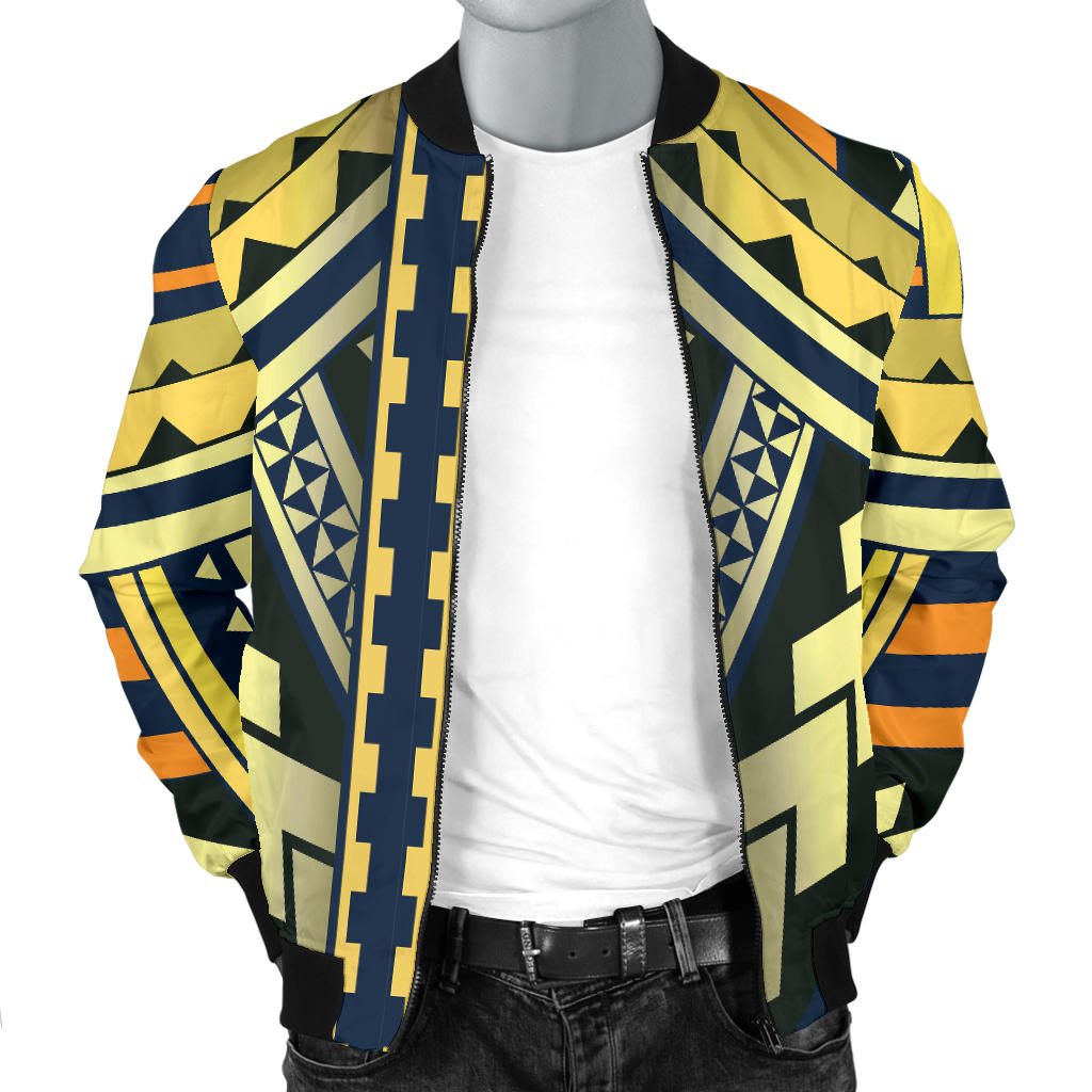 Polynesian Tattoo Print Men Bomber Jacket