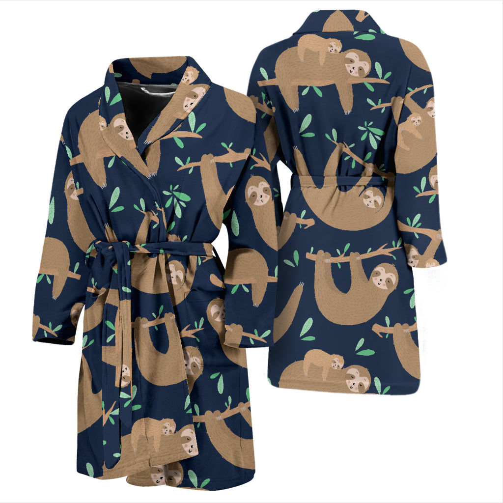 Sloth Print Design LKS307 Men Bathrobe
