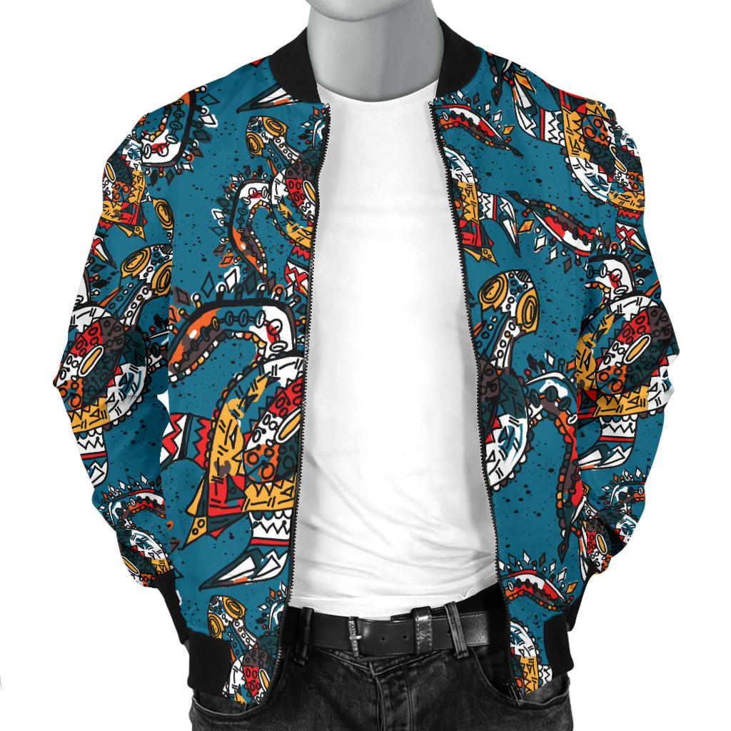 Sea Turtle Tribal Colorful Hand Drawn Men Bomber Jacket