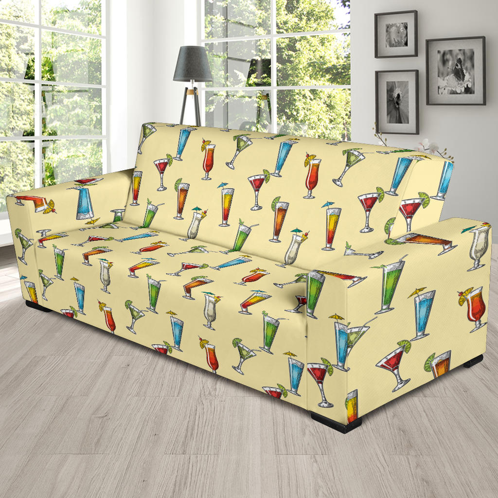 Cocktail Pattern Print Design 02 Sofa Slipcover