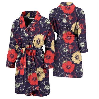 Tropical Flower Print Design LKS302 Men Bathrobe