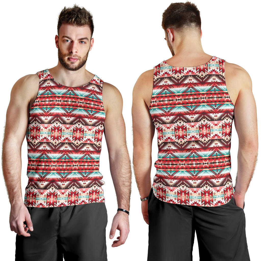 Aztec Western Style Print Pattern Men Tank Top