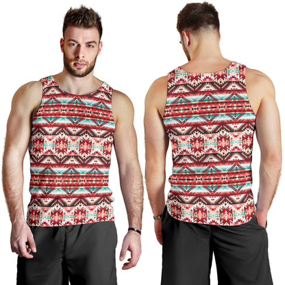 Aztec Western Style Print Pattern Men Tank Top