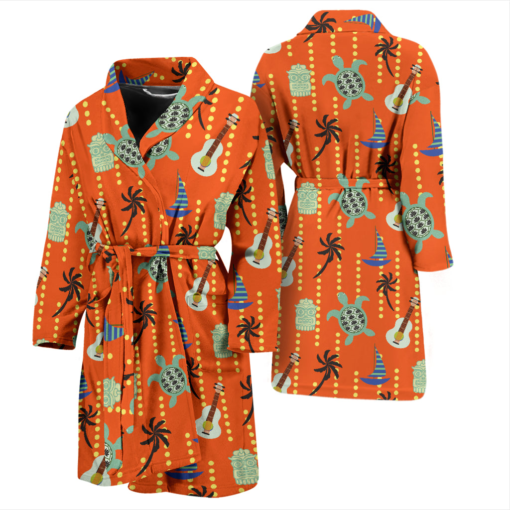 Ukulele Print Design LKS402 Men Bathrobe
