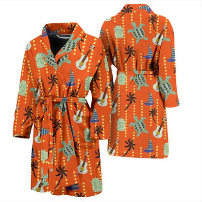 Ukulele Print Design LKS402 Men Bathrobe