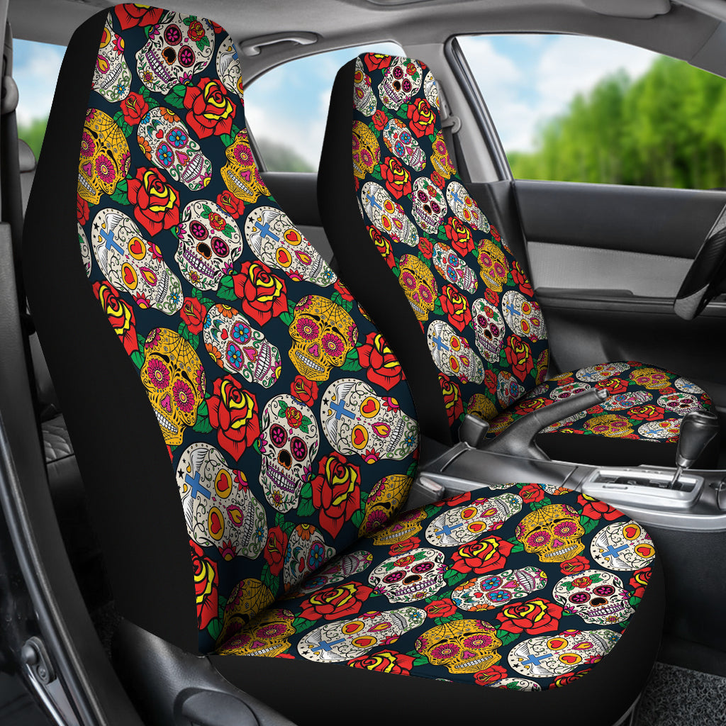 Sugar Skull Print Design LKS306 Car Seat Covers