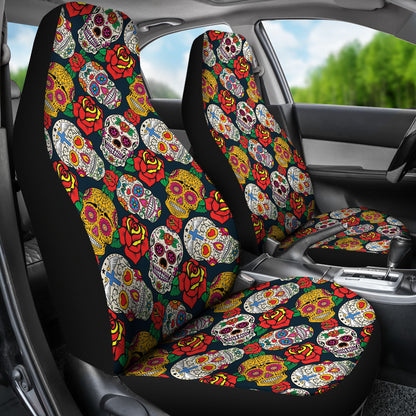 Sugar Skull Print Design LKS306 Car Seat Covers