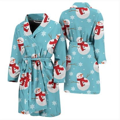 Snowman Print Design LKS304 Men Bathrobe